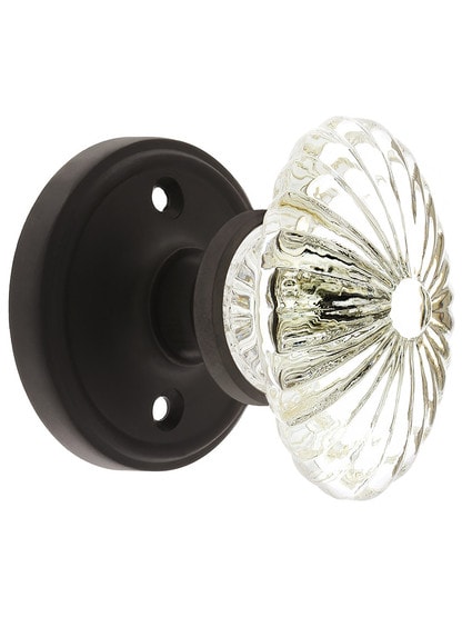 Classic Rose with Oval Fluted Knob in Oil Rubbed Bronze with .